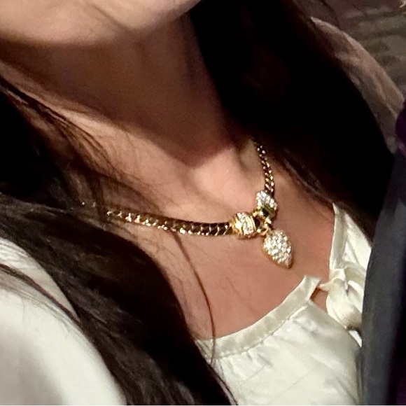 Swarovski Gold Heart Necklace - Picture 8 of 9